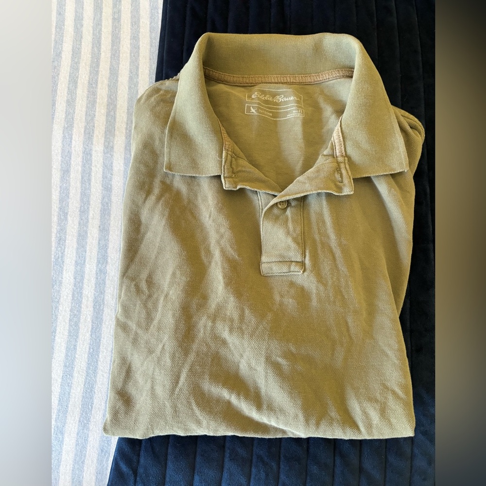 Eddie Bauer Men's Olive Polo Shirt